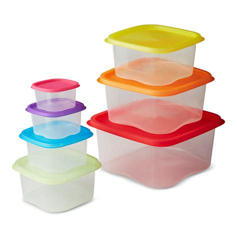 Mainstays Clear Square Food Storage Containers With Lids 14 Pieces