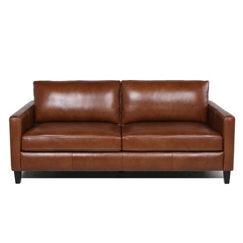 Portland 81 Square Arm Leather Sofa And Reviews Birch Lane