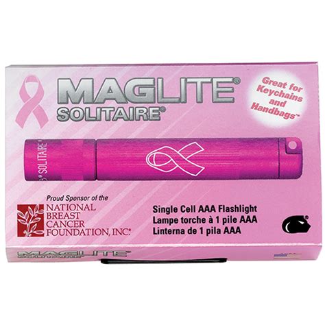 Promotional Breast Cancer Awareness Mag Lite Solitaire Flashlights