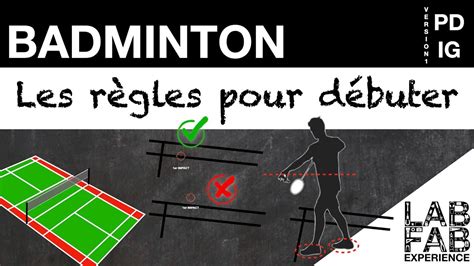 Les règles du badminton L essentiel pour débuter Version PD IG