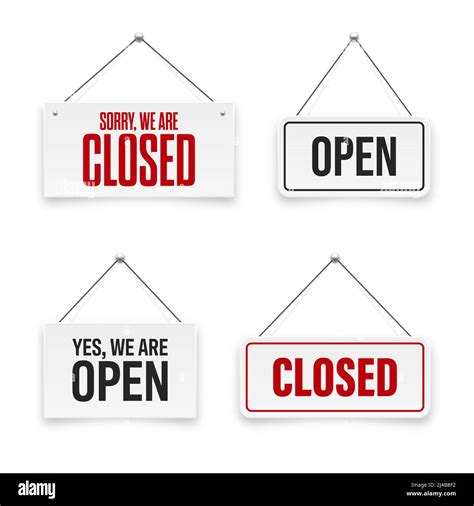Realistic Open Or Closed Hanging Signboards Vintage Door Sign For Cafe