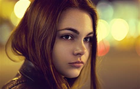 Обои взгляд девушка лицо блики портрет light рыжая боке кареглазая Октябрина Максимова