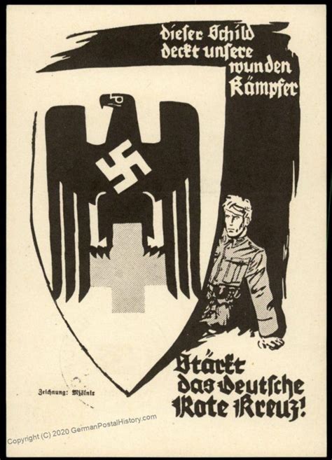 3rd Reich Germany 1940 Kdf Deutsches Rotes Kreuz Red Cross Postcard