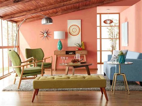 Designers who create a modern living room will try to make the floor plan as open as they can. Pastel Mid Century Modern Living Room | Mid century modern ...