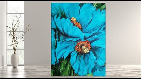 How To Paint Abstract Turquoise Flowers Acrylic Painting Step By Step