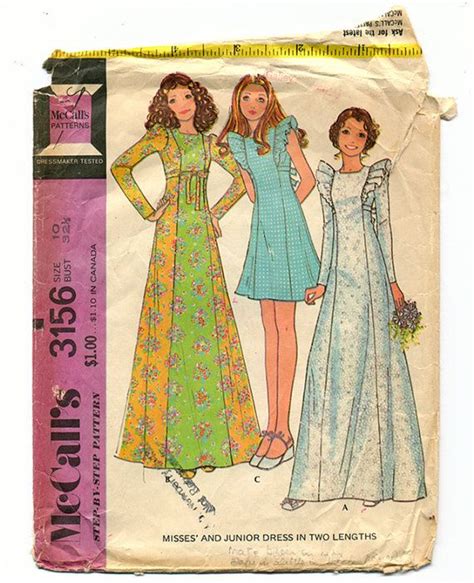 Prairie Dress Vintage 70s Sewing Pattern By Thebeetlesneedles 700