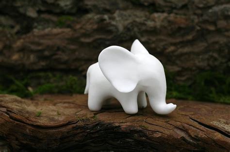 Pre Order White Elephant Statue Etsy In 2021 Polymer Clay Animals