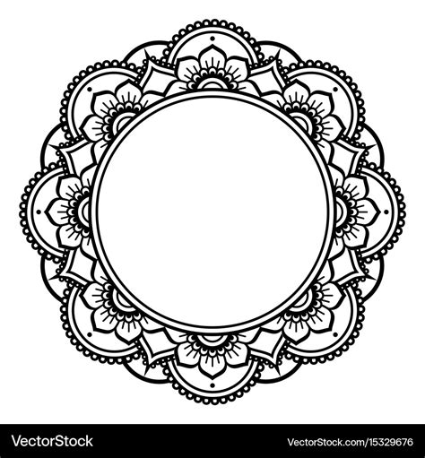 Mandala Design Mehndi Henna Tattoo Inspired Round Vector Image