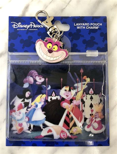 Disney Alice In Wonderland Cheshire Cat Lanyard Pouch With Charm Disney Alice Alice In