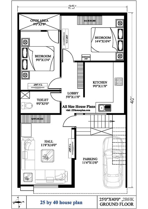 West Facing Double Bedroom House Plans India