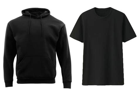 Adult Mens Unisex Plain Black Hoodie Jumper Pullover Black T Shirt