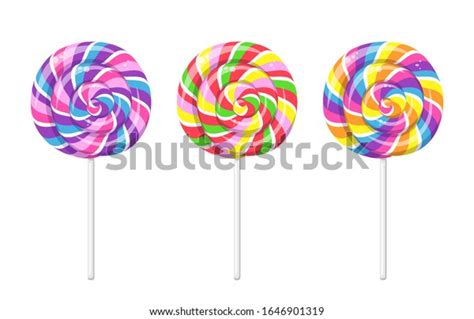 Lollipop Spiral Rainbow Colors Twisted Sucker Stock Vector Royalty