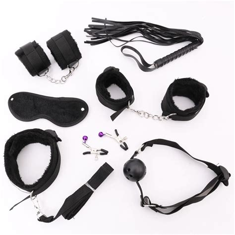 porno sex handcuffs nipple clamps whip gag bdsm sex collar mask toys for couples bondage set