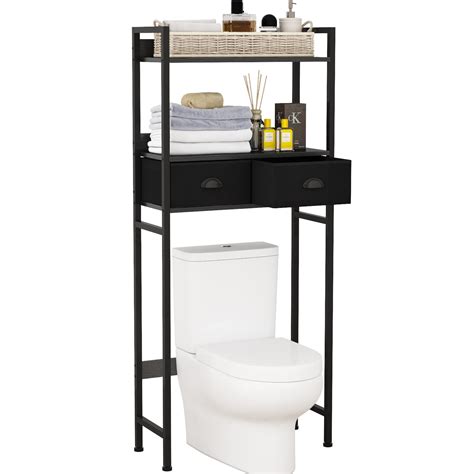 Furnulem Over The Toilet Storage With 2 Fabric Drawers 2 Tier Tall