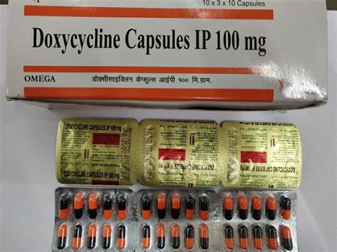 Doxycycline 100 Mg Capsules Treatment Antibacterial Packaging Size 110 Rs 50 Strip Id