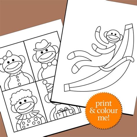 Click on the coloring page to open in a new window and print. Pin by Jolene Wilson on jacks bday | Sock monkey, Monkey ...