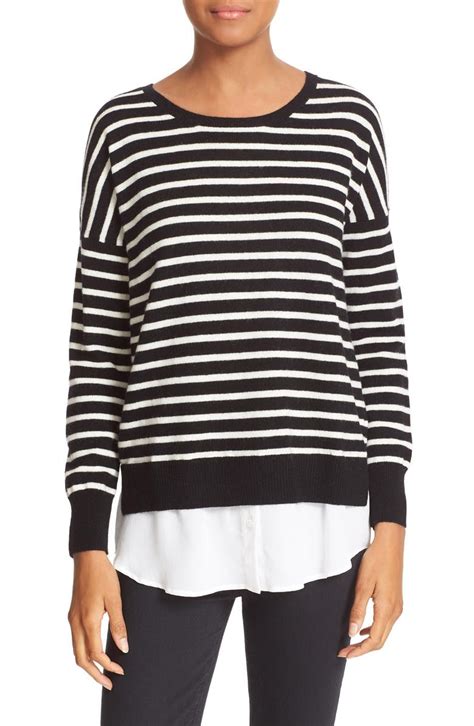 Joie Luus Layered Look Stripe Wool And Cashmere Sweater Nordstrom