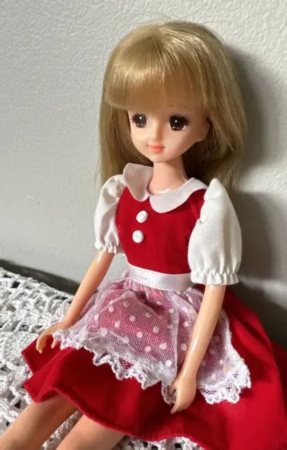 Vintage Takara Jenny Licca Japan Fashion Doll 11 Blonde Hair Red Dress