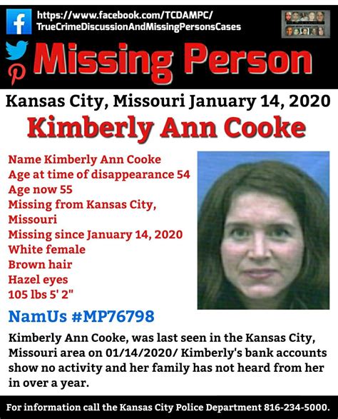 Kimberly Ann Cooke Missing Missouri Tcdampc Kimberly Ann Brown Hair And Hazel Eyes Miss