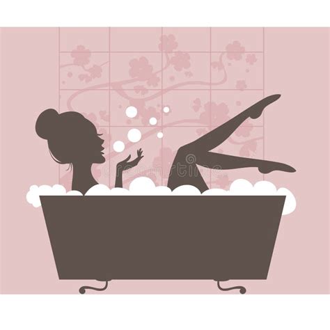 Beautiful Woman Taking A Bath Vector Illustration Stock Vector Illustration Of Relax