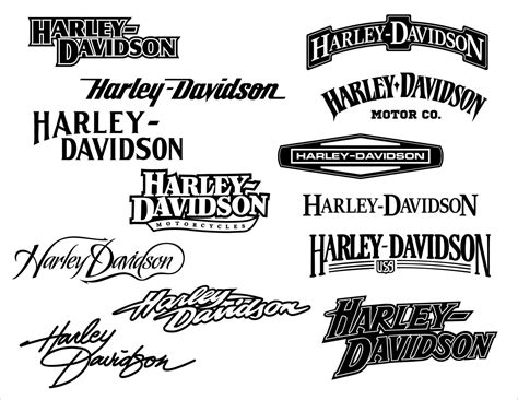 Harley Davidson Logo Svg Bundle Moto Brand Emblem Vector Etsy In