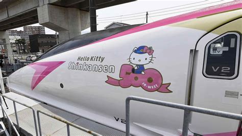 all aboard hello kitty bullet train debuts in japan cgtn hello kitty images hello kitty japan