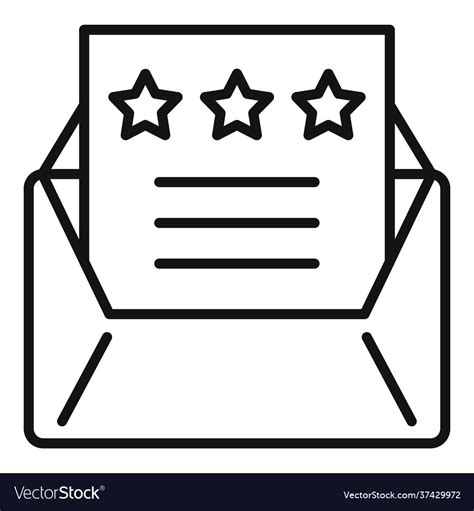 Attestation Mail Icon Outline Style Royalty Free Vector