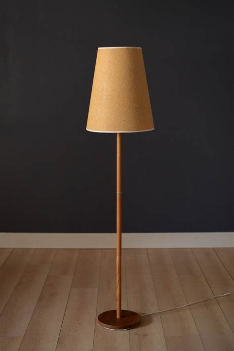 Vintage Scandinavian Teak Floor Lamp Mid Century Maddist