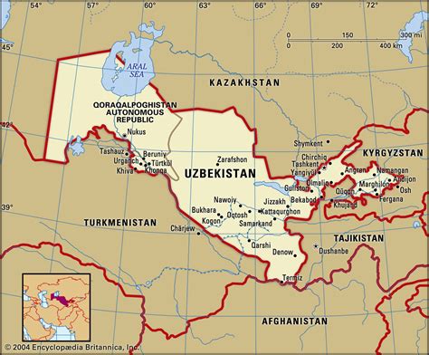 Uzbekistan Area Map