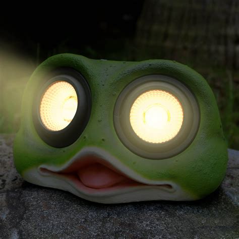 10 Solar Powered Garden Solar Frog Head Lights Outdoor Color Changing