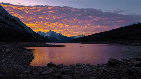 Mountains Lake Sunset Landscape 1920x1080 Wallpaper Wallhavencc