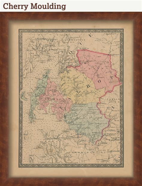Talbot County Maryland 1866 Map Replica Or Genuine Original