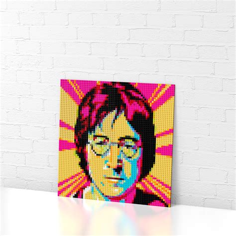 John Lennon Pixel Art Portraitbeatles Pop Artcustom Mosaic Etsy Denmark