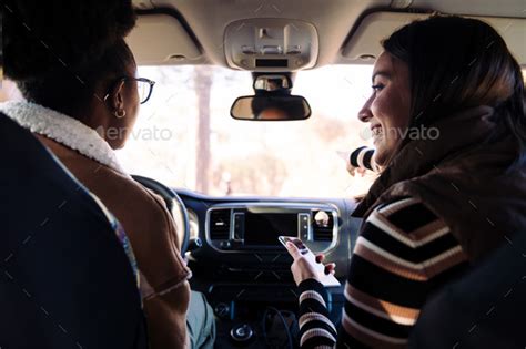 Interracial Friends On Road Trip In Camper Van Stock Photo By Raul Mellado