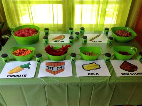 This is lukas's minecraft themed birthday party day. Minecraft Themed Birthday Party! - Buffet of Minecraft ...