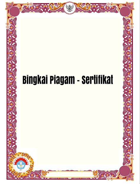 Bingkai Piagam Penghargaan Kosong Dua Qunoot Translation Imagesee