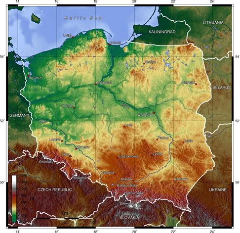 Mapa Geográfico De Polonia Topografía Y Características Físicas De Polonia