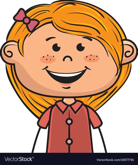 Girl Kid Cartoon Smiling Royalty Free Vector Image