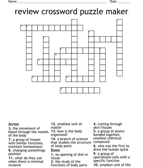 Online Crossword Puzzle Maker Free Printables 30 Plus Printable