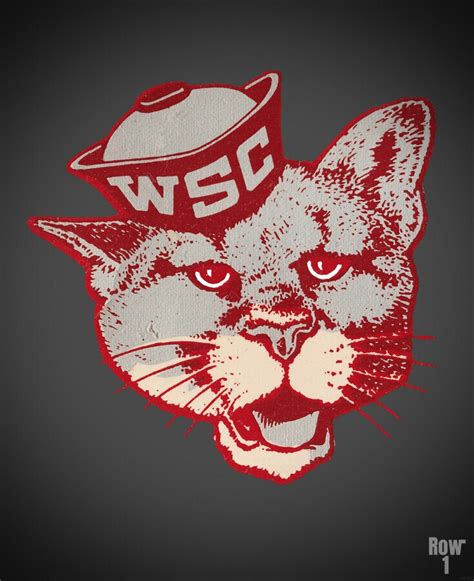 Vintage Washington State College Cougar Mascot Art Row One Brand