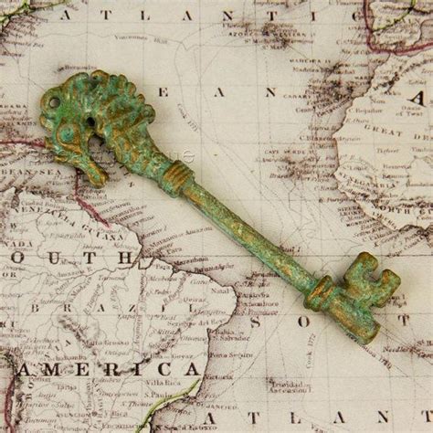 Hand Altered Seahorse Key Atlantis Key Brass Patina Effect Etsy Uk