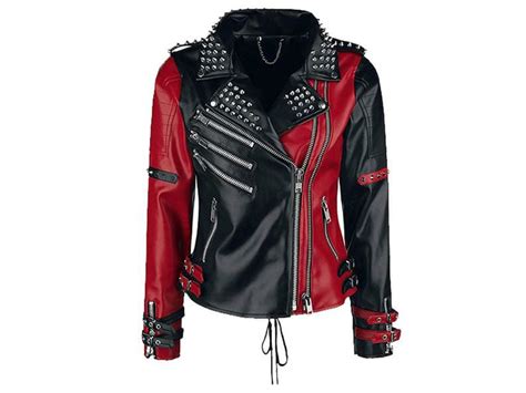 Red And Black Leather Jacket Mens Leather Jackets Buy Real Leather