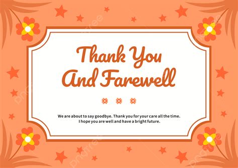 Farewell Card Orange Friends Farewell Wishes Card Template Template