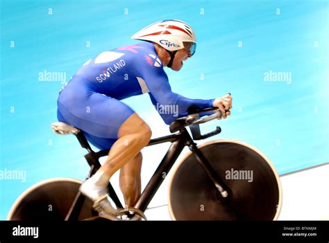 Cyclist Chris Hoy Competing At The Commonwealth Games Stock Photo Alamy