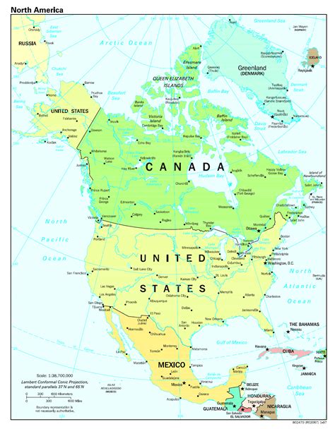Political Map Of The North America North America —