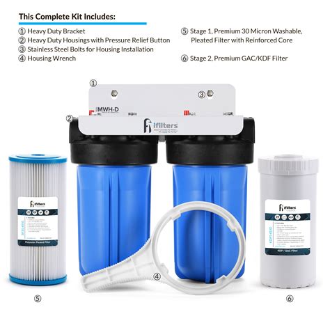Well Water Whole House Filtration System Dual Stage Complete System