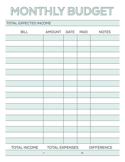 Free Monthly Budget Template Frugal Fanatic Household