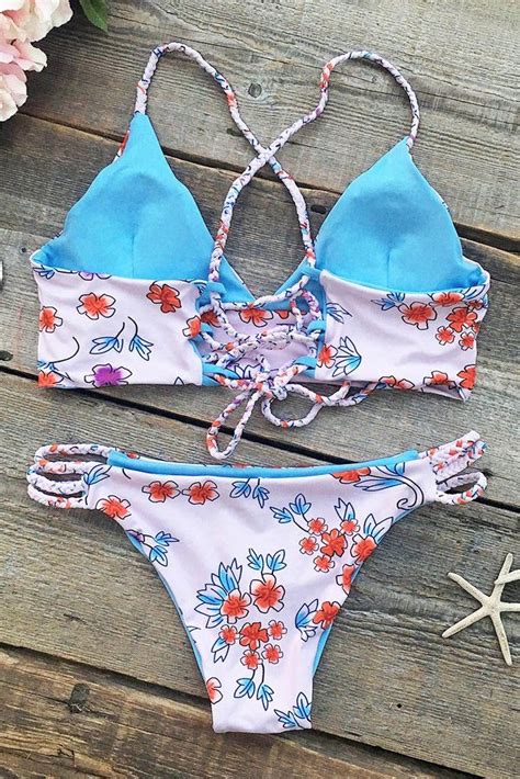 Cupshe Seaside Splendor Floral Bikini Set Bikinis Floral Bikini Set