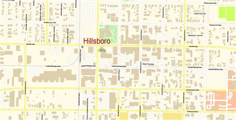 Hillsboro Large Area Pdf Map Vector Exact City Plan Oregon Detailed