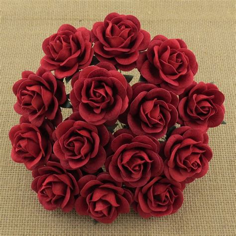 50 Red Mulberry Paper Trellis Roses Saa 110 Promlee Flowers